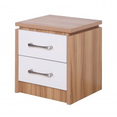 DC Conrad 2 Drawer Bedside Cabinet White/Oak